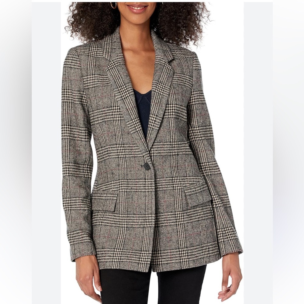 The Drop Women's Blake Long Blazer Plaid size XXS single button